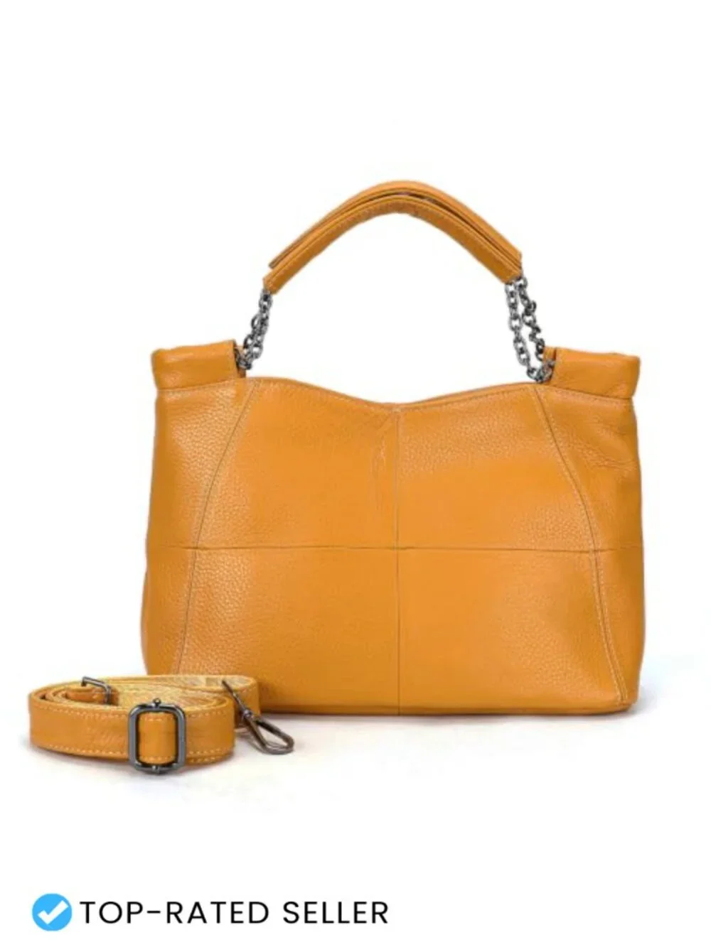 Genuine Leather Hobo Crossbody Satchel Bag Fits 9.7 Inch iPad